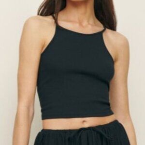 reformation cassandra top black size extra small